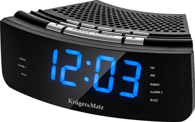 Obrázek produktu pro Kruger&Matz KM0813 Radiobudík LED, FM, 2x AAA, černá
