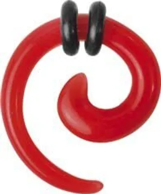 Produktbild von Ohr Dehnung Spirale Expander Acryl Rot Gummiring - VSP 2,5mm