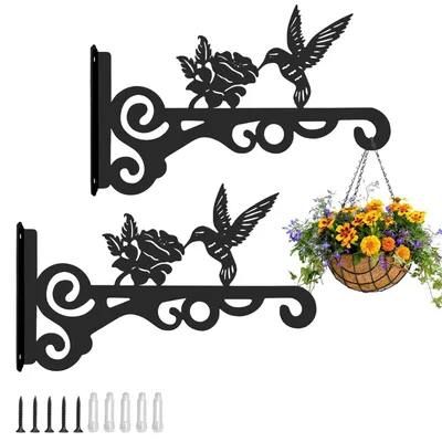 Image de 2 crochets muraux en fer (noirs)