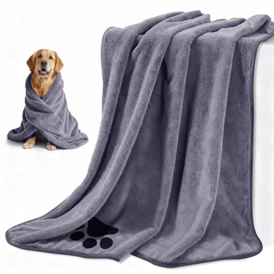 Obrázok produktu pre Rýchloabsorbujúci uterák na psy, 2 kusy, 140 x 70 cm, sivý, veľkosť L