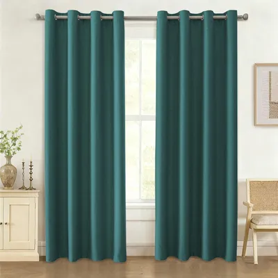 Image de Solidchoice - Ensemble de 2 rideaux noirs, dimensions 140 x 180 cm, avec œillets