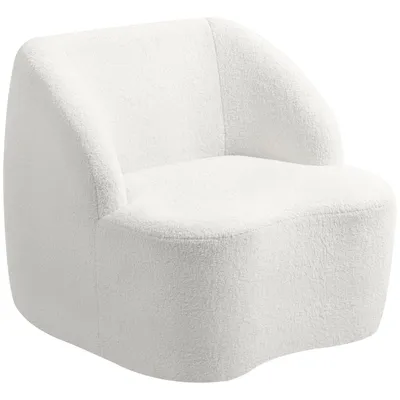 Produktbild von Moderner Sessel Fleece-Polsterung Kuschelig Polstersessel Wohnzimmer Cremeweiß