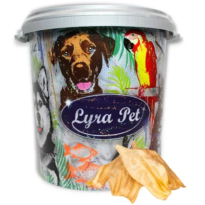 Produktbild von 100 Stk. Lyra Pet® Rinderohren ca. 2 kg in 30 L Tonne
