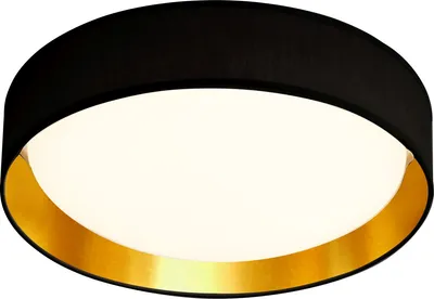 Produktbild von Deckenleuchte, Gold, Textil-Schirm Schwarz, 50 cm, GIANNA