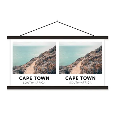 Produktbild von MuchoWow® Textilposter Südafrika - Pflanzen - Meer 150x75 cm mit schwarzem Rahmen - Posterleiste