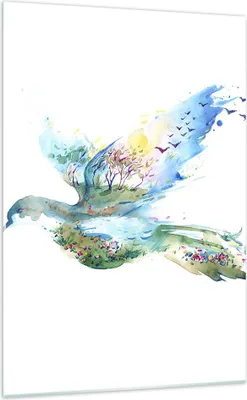 Produktbild von Bilder auf glas - Einteilig - Abstraktion Vogel Natur Bewegung - 70x100cm - Glasbilder - Wandbilder - Bilder - Wanddekoration aus Glas - Glas Bilder - Wandbild auf Glas - GPA70x100-3032