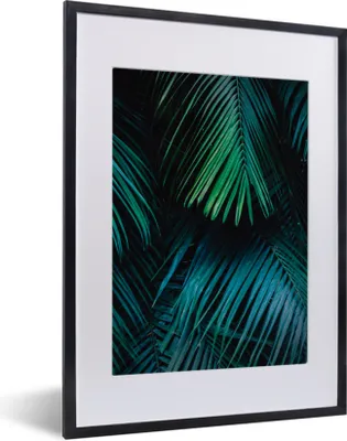 Produktbild von MuchoWow® Gerahmtes Poster Dschungel - Grün - Blatt 30x40 cm - Poster mit Schwarzem Bilderrahmen Wandposter Rahmen Foto Bilder - Wandposter Schlafzimmer