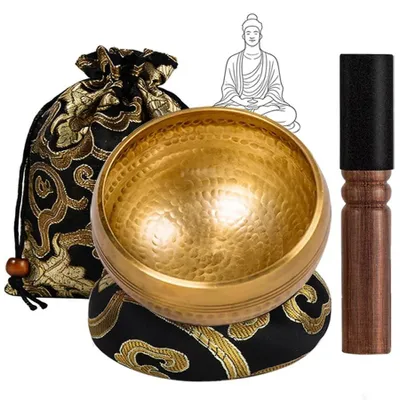 Image de Ensemble de bols chantants tibétains de 8 cm pour la méditation et la relaxation