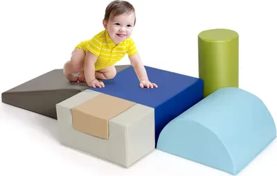 Produktbild von Riesenbausteine 6 TLG., Schaumstoff Bausteinset, Weiche Schaumstoffbausteine für Kinder Baby, Softbausteine Großbausteine für Kinderzimmer Kindergarten (Farbe2)