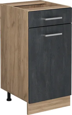 Produktbild von Küchenunterschrank Vicco R-Line Schwarz Beton 40 cm ohne Arbeitsplatte, Model 47507