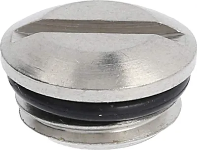 Productafbeelding van WISKA Blindplug M12x1,5 MBR-M12, rond met sleuf, inclusief O-ring. Materiaal: messing (CuZn), vernikkeld. Schroefdraadlengte: 5,0 mm. 1 stuk