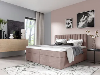 Obrázok produktu pre Manželská posteľ 160x200 IANA - tmavo ružová + topper ZDARMA