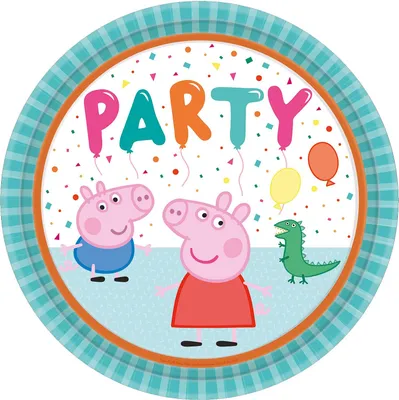 Produktbild von amscan 9906329-66 – Offiziell lizenzierte Peppa Pig Party-Pappteller, 8 Stück, mehrfarbig