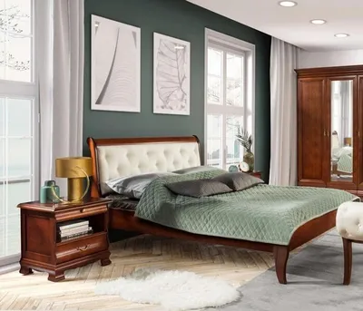 Obrázek produktu pro Ložnice kompletní postel Chesterfield dřevěný nábytek 2x noční stolky sada 3ks