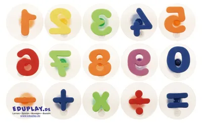 Produktbild von EDUPLAY 220137 Stempel Zahlen bunt, mehrfarbig, 15-teilig (1 Set)