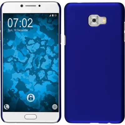 Produktbild von PhoneNatic Case kompatibel mit Samsung Galaxy C7 Pro - Hülle blau gummiert Hard-case + 2 Schutzfolien