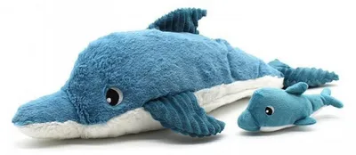 Produktbild von Les Déglingos Schmusetuch Ptipotos - Delfinmutter und Baby - blau