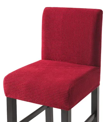 Barhockerbezüge Stretch 4er-Set, Weinrot, 92% Polyester 8% Elasthan