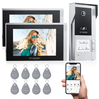 Obrázek produktu pro TMEZON WiFi video dveřní interkom, 7" dotykový displej, rozlišení videa 1080P, 2M1D