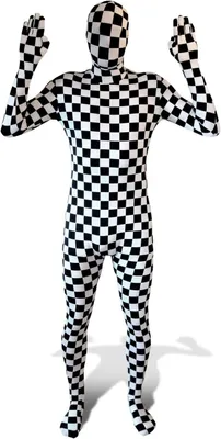 Productafbeelding van Zwarte en Witte Morphsuit voor Volwassenen - Elastisch Bodypak voor Feesten en Optredens