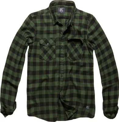 Produktbild von Vintage Industries Flanellhemd Herren Harley Shirt grün/schwarz L