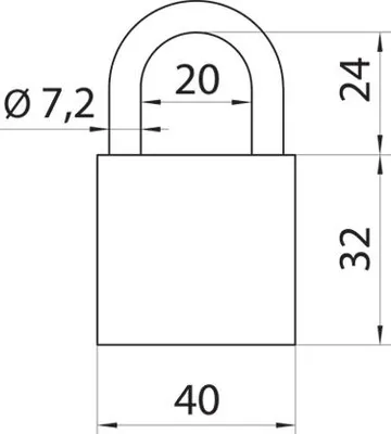 Produktbild von ABUS 838/40 Stahl-Vorhängeschloss, 4 schlüssel