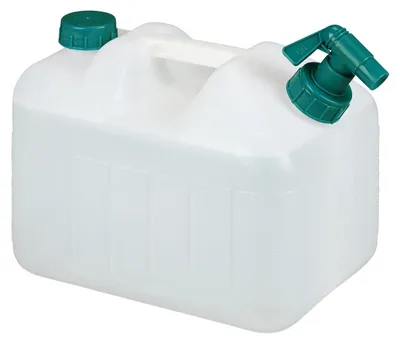Immagine prodotto di Tanica acqua potabile - 10 litri - Con rubinetto - Bianco e verde - Per campeggio e festival