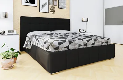 Obrázok produktu pre Manželská posteľ s úložným priestorom a roštom 160x200 MELDORF - čierna