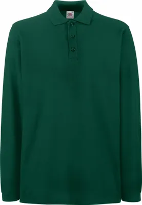 Image de Polo pour hommes Fruit Of The Loom Premium, Langarm BC1383 (M) (Tannengrün)