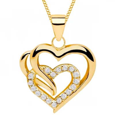 Herz-Anhänger Goldkette Set I Geschenkidee für Damen I 45cm