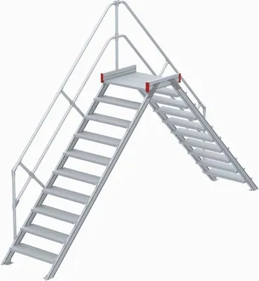 Produktbild von Euroline 512 Überstieg 45° 600mm Stufenbreite 2x10 Stufen Alu gerieft