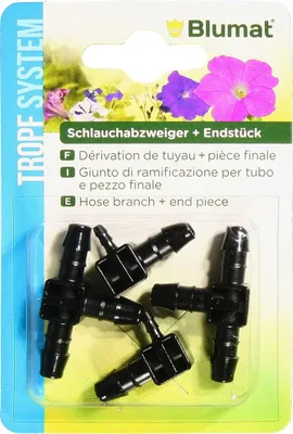 Produktbild von Tropf Blumat® Zubehör Schlauchabzweigung + Endstück - 4er (2+2) Pack