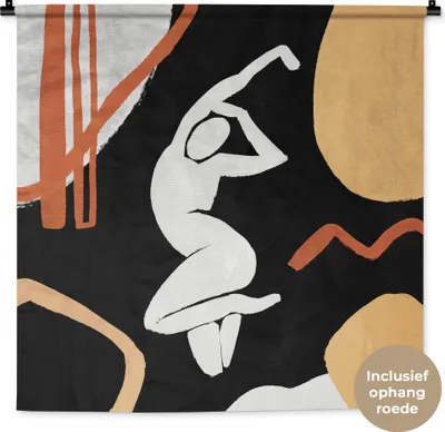 Produktbild von MuchoWow® Wandteppich Wandbehang Frau - Figur - Abstrakt 90x90 cm Tapisserie Dekoration Wandtuch - Wandaufhänger