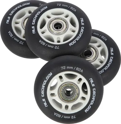 Obrázek produktu pro PU 72x24 82A Černá sada koleček na skateboard a ložisek ABEC-9