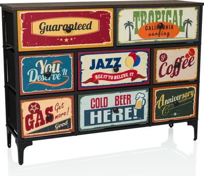 Produktbild von hjh LIVING Kommode mit 8 Schubladen AMERIKO B Sideboard Schrank 77.5 x 102.5 x 30.0 cm