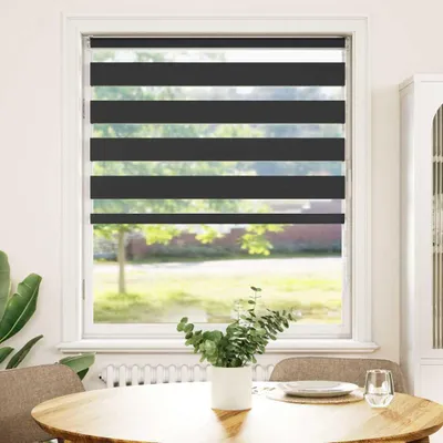 Produktbild von vidaXL Doppelrollo Schwarz 110x150 cm Stoffbreite 105,9 cm Polyester
