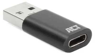Produktbild von ACT USB-A-Stecker auf USB-C-Buchse-Adapter, USB A, USB C, Schwarz