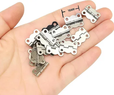 Productafbeelding van Set van 40 metalen scharniertjes (16x13 mm zilverkleur)