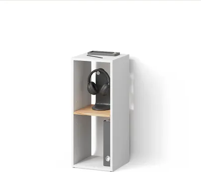 Produktbild von Bücherregal Livinity Lorena Weiß/Goldkraft Eiche mit 2 Fächern, Model 57385