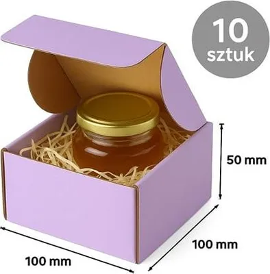 Image de Boîte en carton avec découpe 100 x 100 x 50 mm (extérieur) Violet – Lot de 10