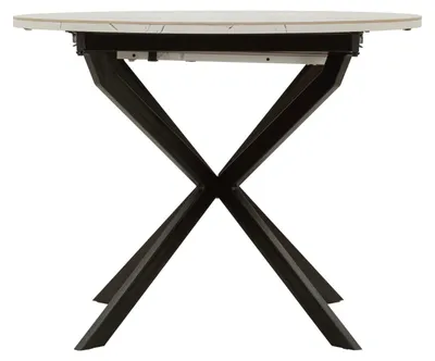 Obrázek produktu pro Rozkládací stůl 100 x 100/140 x 75 cm, kov, keramika, černá, bílá