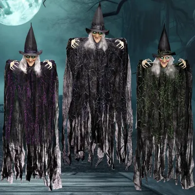 Obrázok produktu pre JOYIN Halloween závesné čarodejnice sada 3 89,7 cm strašidelné dekorácie