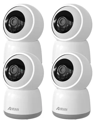 Produktbild von WLAN Überwachungskameras - Schwenk/Neige 5MP 2K - 3er-Set - Dualband 2,4/5 GHz - 360°/180° Auto-Tracking - Farb-Nachtsicht - Personenerkennung - Zwei-Wege-Audio, IP66 - Weiß