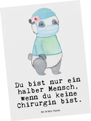 Produktbild von Mr. & Mrs. Panda Postkarte Chirurgin Herz - Weiß - Geschenk, Spruch, Lustig, Ärztin, Ansichtskarten, Krankenhaus, Postkarten, Ansichtskarte, Fotokarte, Grußkarte