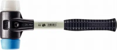 Produktbild von HALDER SIMPLEX TPE Weich-/Superplastikhammer mit verstärktem Tempergussgehäuse und Glasfaserstiel - D=40 mm - 3717.040