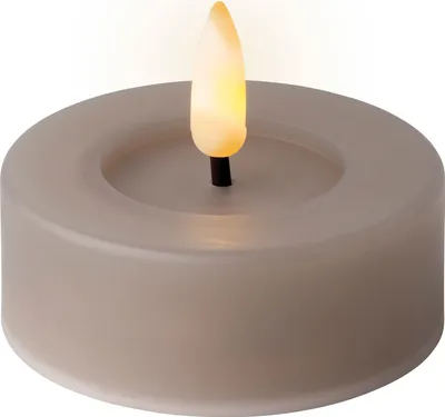 Produktbild von LED Teelichter mit Timer Outdoor 6,5x5cm Grau / Warmweiß 2 Stück