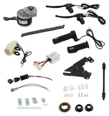 Produktbild von Umrüstkit für E-Scooter/E-Bike - 24V Bürsten-Controller/Steuergerät - 250 W - Mit Gasgriffen - Universal passend - Schwarz