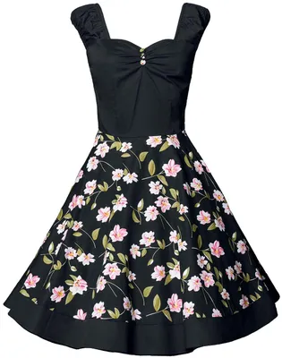 Produktbild von Belsira Blumenkleid Schwarz - Rosa - 2XL