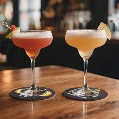 Produktbild von Set mit 12 Filz- und Glasuntersetzern für Aperol Spritz - perfekt für Partys und Hochzeiten
