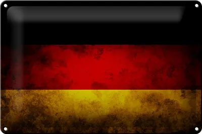Produktbild von Blechschild Flagge Deutschland, 30 x 20 cm, Blechschilder Fahne Nationalität